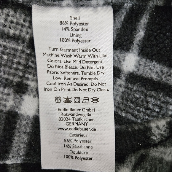 Eddie Bauer Polar Fleece Plaid Lined Pants Gray Straight Leg Petite 14P - Picture 8 of 9